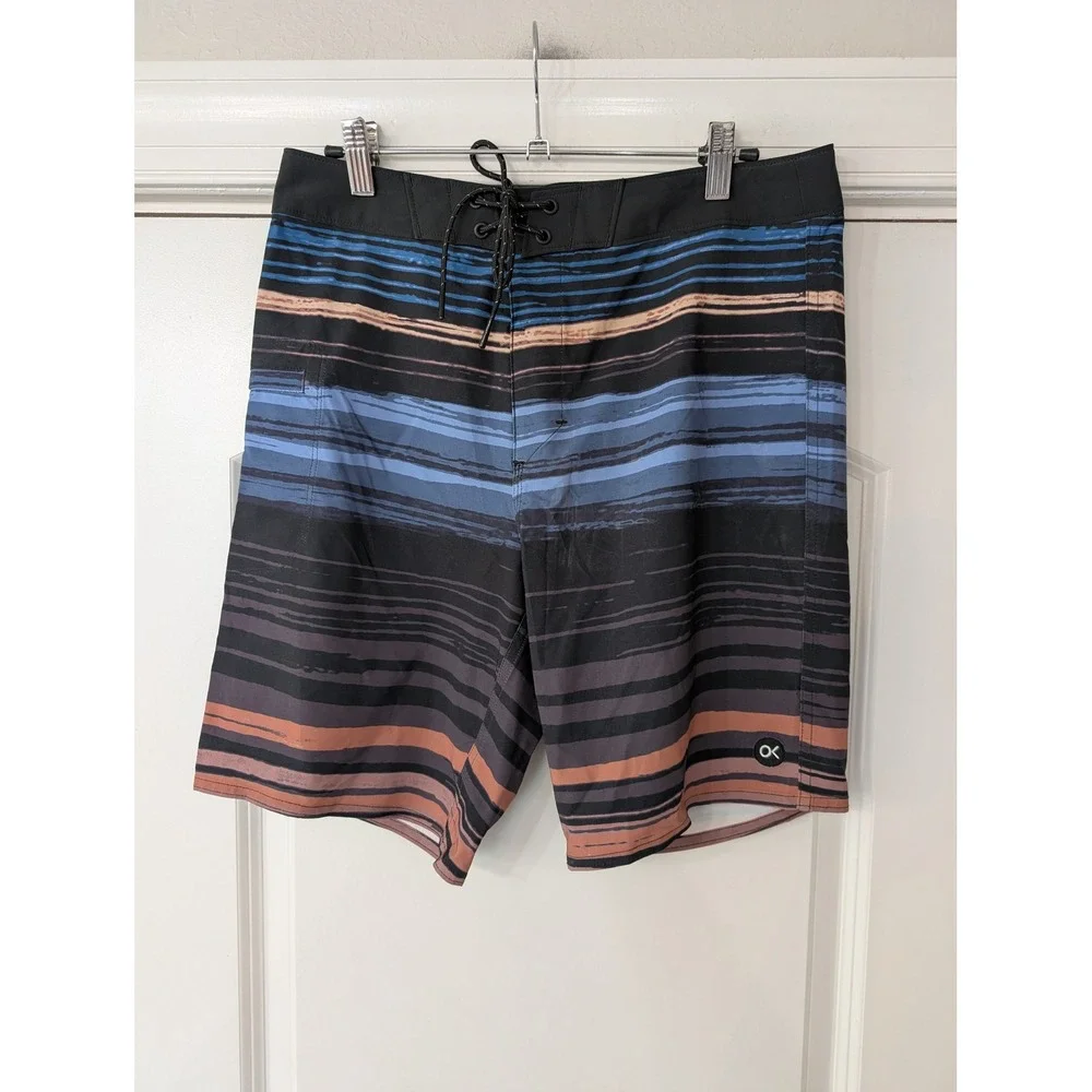 Outerknown Mens 29 Nomadic Board Shorts Striped Swim Trunk NWTs beach surfer‎